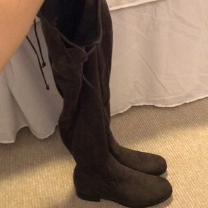 Gray over the knee boots